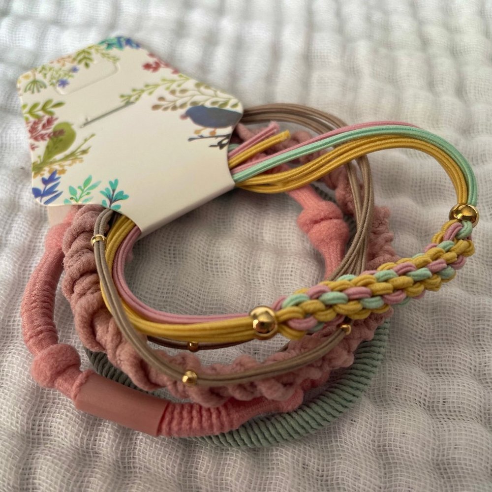 New! 5 pack Assorted Friendship Bracelet Hairties